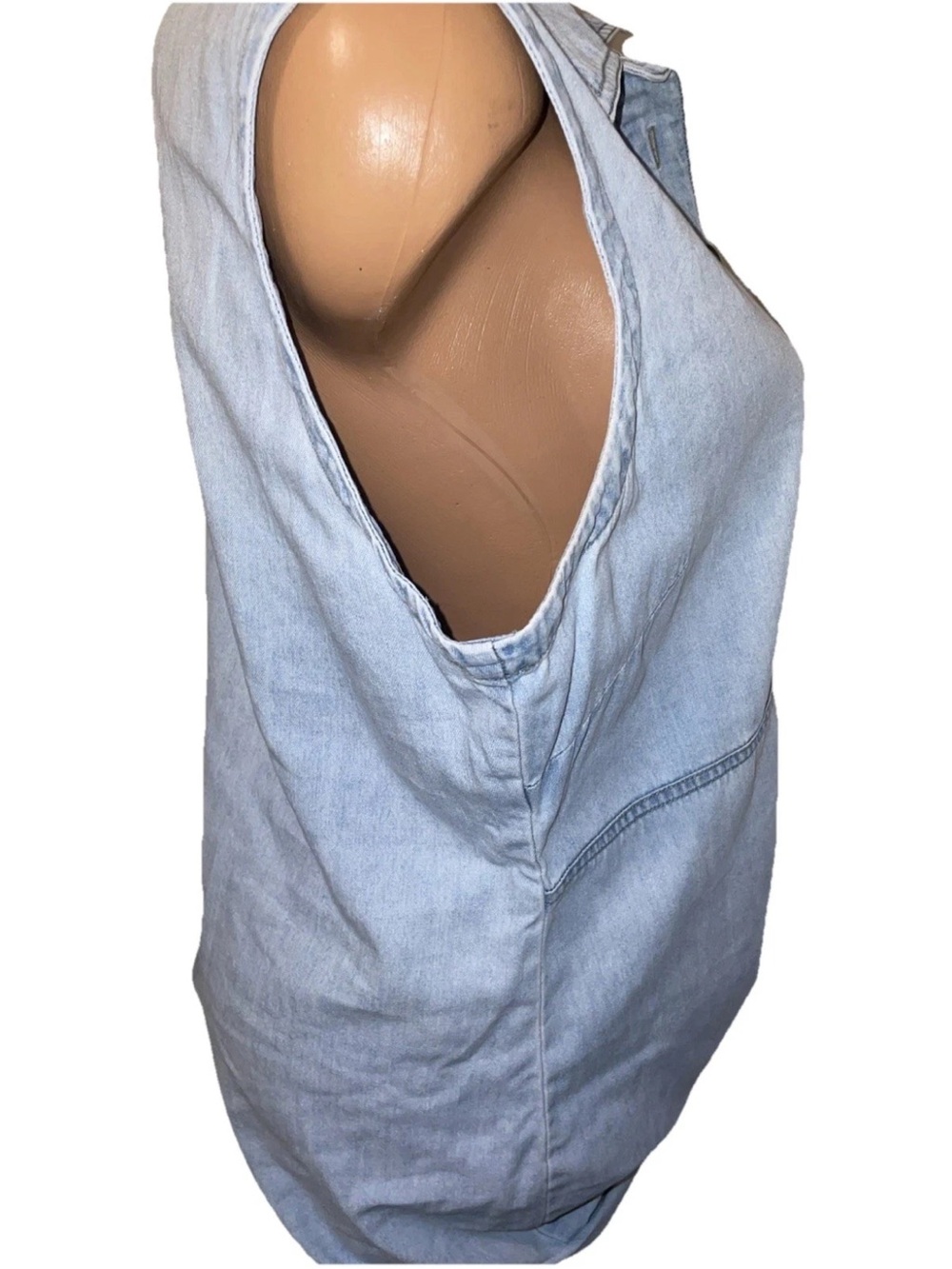 St. John's Bay 14 Light Wash Denim Button-Front Dress - Picture 7 of 15